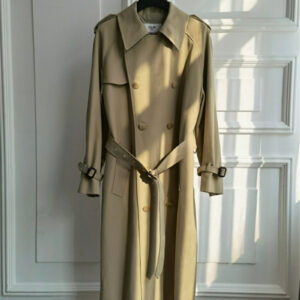 celine casual lazy style off shoulder long trench coat