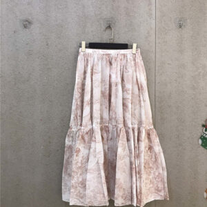 Christian Dior 2020 Cruise Flared Skirts Cotton Long Elegant Style Maxi Skirts