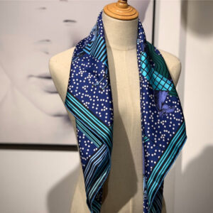 hermes silk scarf blue
