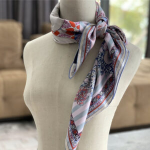 LV silk square scarf pink