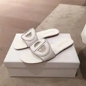 dior flat sandals white