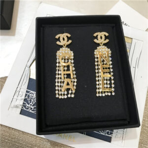 chanel CC metal tassel earrings
