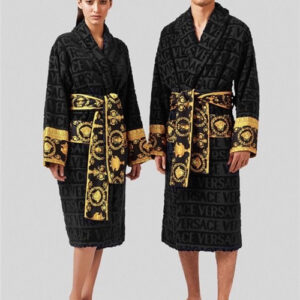 versace bathrobe black and gold