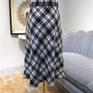 miumiu black and white wool skirt