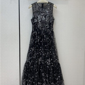 dior embroidered lace dress