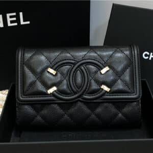 chanel cc filigree wallet