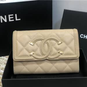 chanel cc filigree wallet