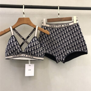 dior classic houndstooth cross-strap swimsuit