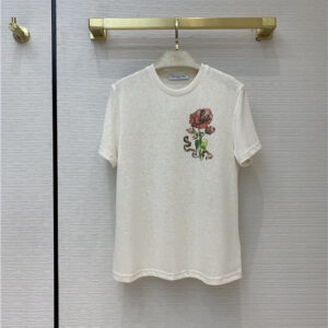 dior rose flower print T-shirt