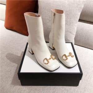 gucci ankle white boots