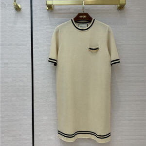gucci short sleeve knitted dress