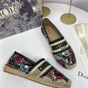 dior logo embroidery hollow shoes