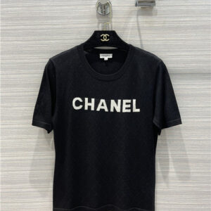 chanel logo knitted t shirt