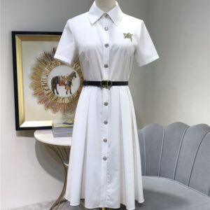 dior single-breasted cotton shirtdress