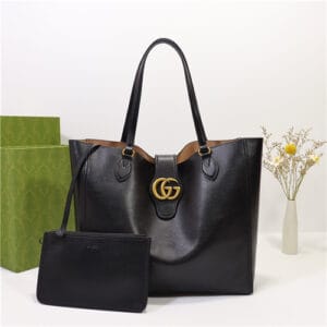 gucci medium tote with double g leather bag