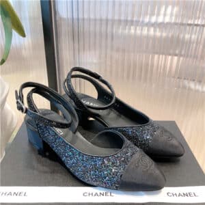 chanel low heel sandals