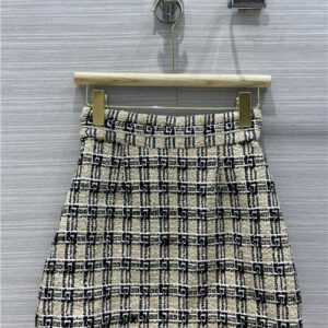 gucci gg plaid tweed skirt
