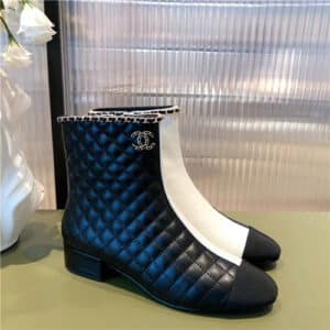 chanel chunky heel ankle boots