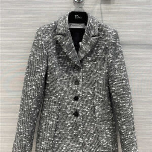 dior silk wool tweed suit jacket