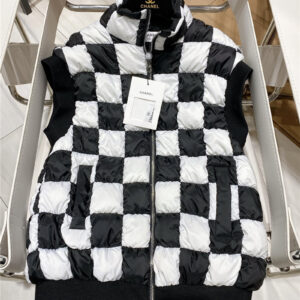 chanel chess pattern down vest