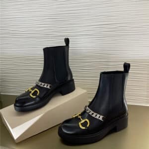gucci new horse buckle ankle boots