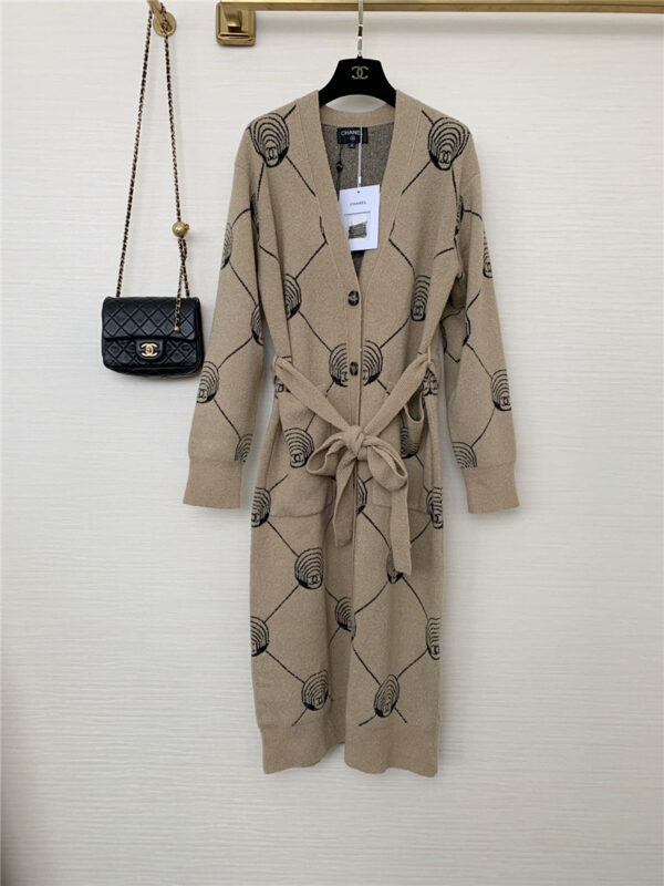 chanel embroidered long sweater long cardigan