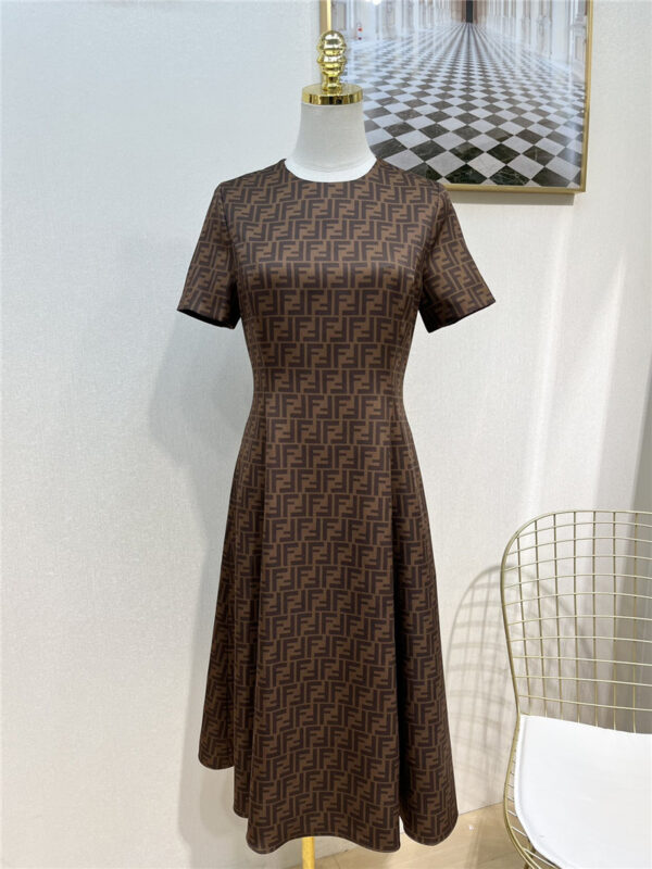 fendi classic FF letter print dress