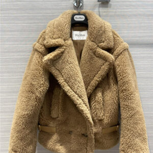 maxmara short teddy bear alpaca coat