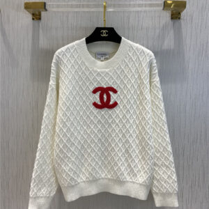 chanel flocking embroidery sweater