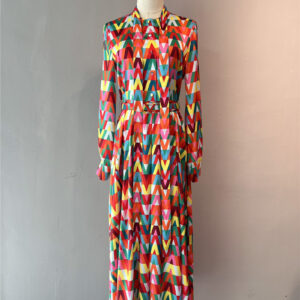 valentino rainbow print silk dress