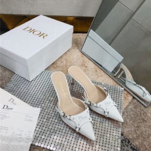 dior pointed toe mules slippers