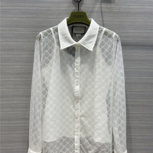 gucci gg jacquard lace white shirt
