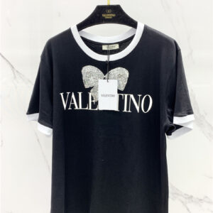 valentino sequin embroidered bow t shirt