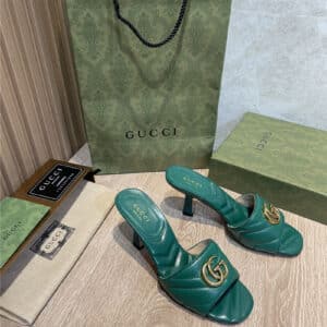 gucci gg high heel slippers sandals