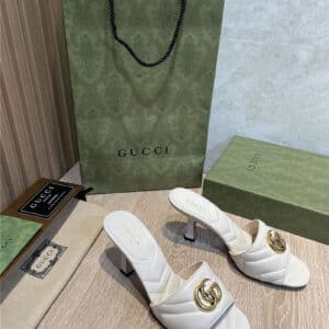 gucci gg high heel slippers sandals
