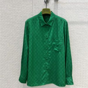 gucci gg green jacquard shirt