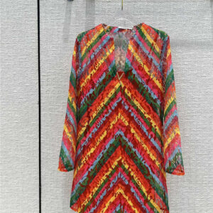 valentino rainbow lace dress