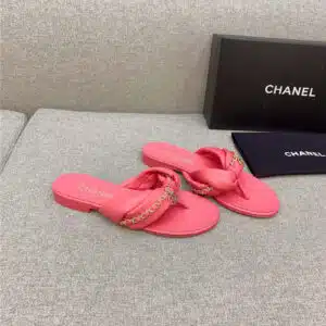 chanel flip-flop chain sheepskin slippers