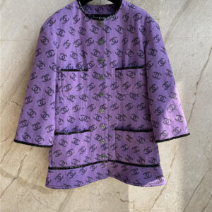 chanel logo purple jacket