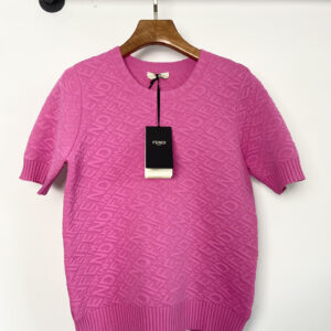 fendi FF embossed knit short-sleeve top