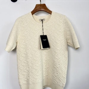 fendi FF embossed knit short-sleeve top
