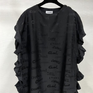 chanel coco lettered silk dress