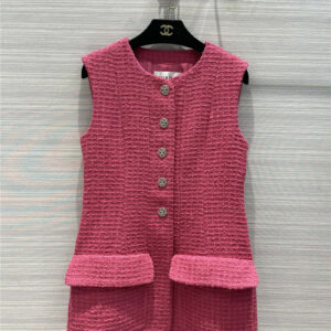 chanel woven tweed vest dress coat