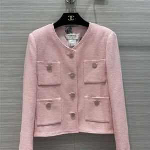 chanel vintage cherry blossom pink tweed coat