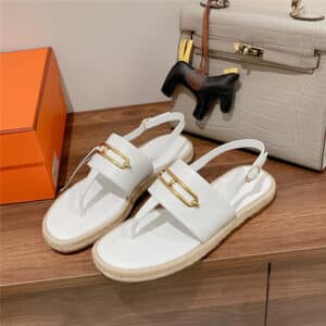 hermes knitted flat sandals