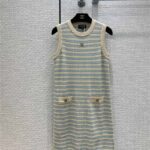 chanel striped knitted tank dress