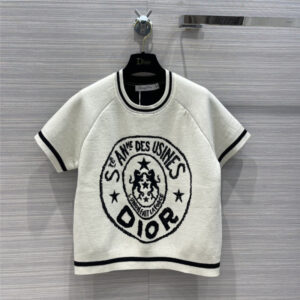 dior logo knitted short-sleeve top