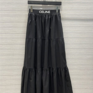 celine letter logo webbing long skirt