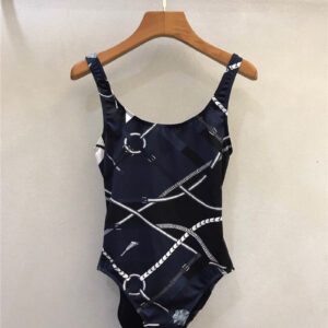 hermes print one-piece swimsuit