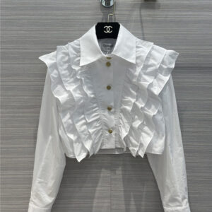 chanel lace cropped shirt